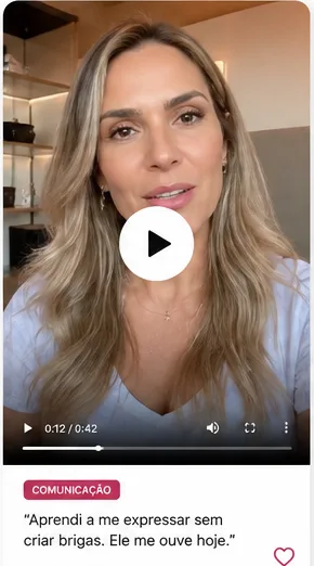 Vídeo de depoimento de aluna contando que aprendeu a se expressar sem criar brigas