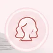 Ícone de perfil de rosto de mulher