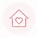 Ícone de casa com coração